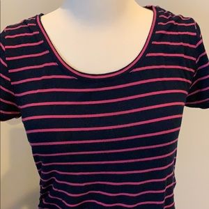 Liz Lange for Target Dresses - Navy & Hot Pink stripe Maternity tee shirt dress Liz Lange for Target Dresses - Navy & Hot Pink stripe Maternity tee shirt dress